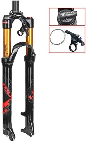 Mountain Bike Fork : Zwr Mountain bike fork 26 27.5 29 inches bicycle fork, ultralight Aluminum Alloy MTB fork bicycle disc brake Travel: 100 mm (Color : Red, Size : 26INCH)
