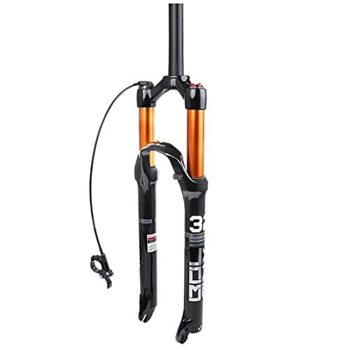 Mountain Bike Fork : ZYHDDYJ Bike Fork 26 27.5 29 Inch Travel 120mm MTB Air Suspension Fork Straight / Tapered Tube QR 9mm Remote Lockout Mountain Bike Front Forks (Color : Straight tube, Size : 27.5inch)