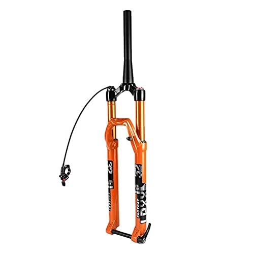 Mountain Bike Fork : ZYHDDYJ Bike Fork 27.5 / 29 Inch Mountain Bike Front Suspension Fork Travel 100mm Disc Brake Damping Tortoise And Hare Rebound Cycling Accessories (Color : Orange, Size : 29 inch)