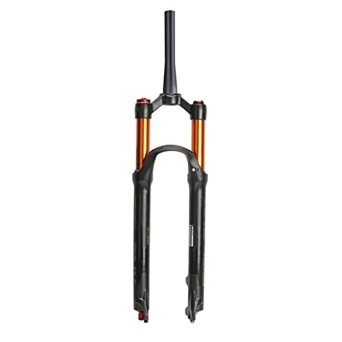 Mountain Bike Fork : ZYHDDYJ Bike Fork MTB Air Suspension Fork 26 27.5 29 Inch Mountain Bike Front Fork Damping Adjustment Travel 120mm QR 9mm Manual Lockout Straight / Tapered Tube (Color : Tapered Gold, Size : 26inch)