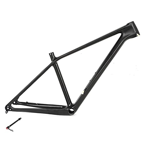 Mountain Bike Frames : 15'' / 17'' / 19'' Carbon Fiber Mountain Bicycle Frame 27.5 / 29er With BB92 MTB Frame Disc Brake Thru Axle 12x142mm Bike Frame (Color : Matte black, Size : 29x19'')