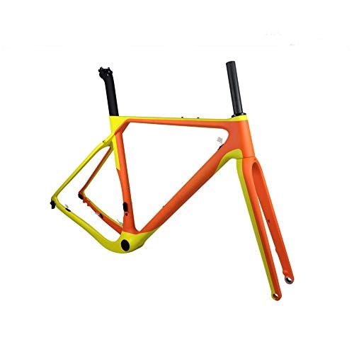 Mountain Bike Frames : 2020 Carbon Road MTB Bike Frame Bicycle Frame Disc Bike Carbon Gravel frame thru axle, 56cm Matte Thru Axle