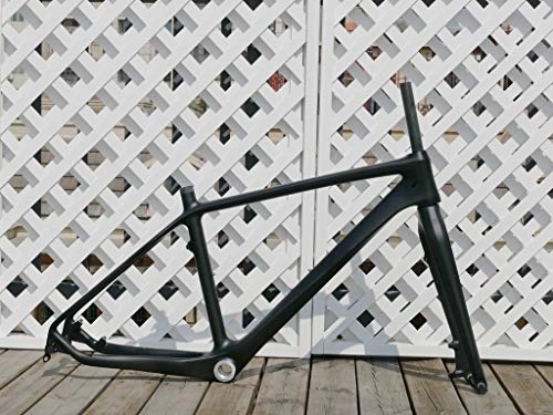 Mountain Bike Frames : 26er Carbon Fiber Mountain Bike Frame 18" - 3K carbon Matt MTB Frame for BSA + Carbon Bicycle FORK 26