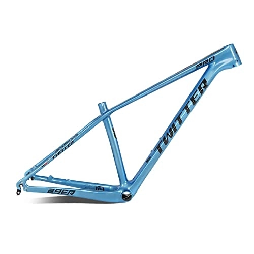 Mountain Bike Frames : 27.5 / 29ER 15'' / 17'' / 19'' MTB Frame Max 2.25' Tires Carbon Mountain Bike Frame Disc Brake Bicycle Frame Quick Release Axle 135mm BB92 Routing Internal For XC (Color : Blue, Size : 17x29'')