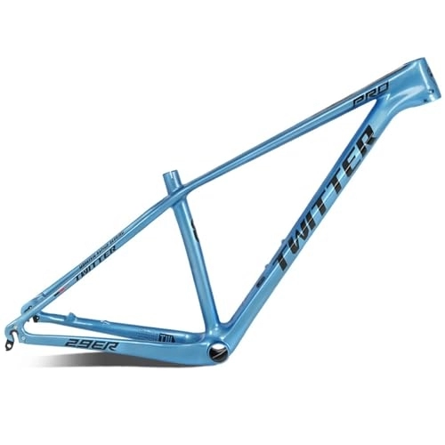 Mountain Bike Frames : 27.5er 29er Mountain Bike Frame 15'' / 17'' / 19''Carbon Fiber Trail MTB Frame Disc Brake QR 135mm Routing Internal For XC Mountain Bike (Color : Blue, Size : 27.5x19")