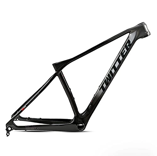 Mountain Bike Frames : 27.5inch Mountain Bike Frame 15'' / 17'' / 19'' Carbon Fiber Disc Brake Bicycle Frame Thru Axle 142mm BB92 Routing Internal XC Bike Accessories (Color : Dark gary, Size : 17x27.5'')