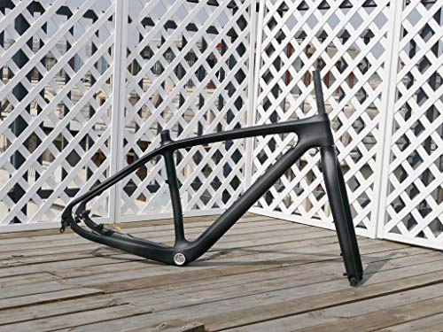 Mountain Bike Frames : 3K Carbon Fiber Glossy 29er Mountain Bike Frame 15.5" (for BB30) MTB Frame 135mm x 9mm QR and 142mm x 12mm Thru Axle Compatible Carbon Bicycle Fork 29