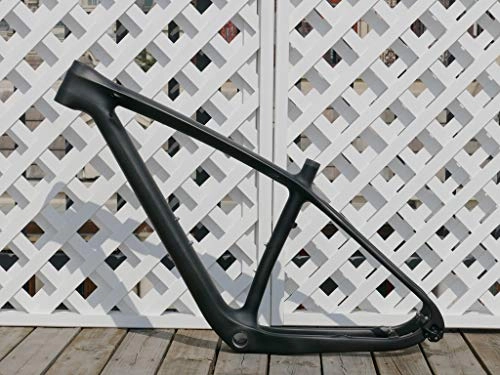 Mountain Bike Frames : 3K Carbon Fiber Glossy 29er Mountain Bike Frame 17.5" MTB Frame (For BSA) + Bicycle Thru axle 142mm x 12mm