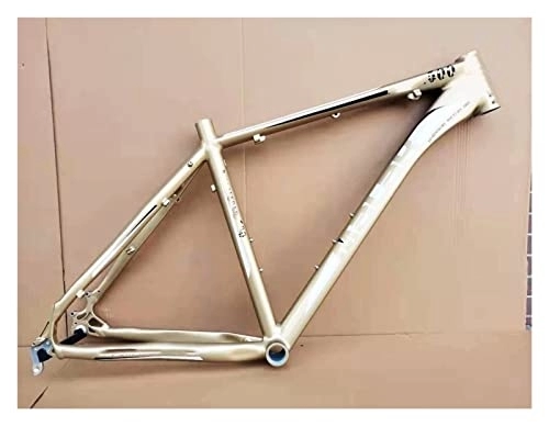 Mountain Bike Frames : AIRAXE 26 27.5 Er 18-19 Inch Bicycle Frame MTB Bike Part Frame Super Light Aluminum Alloy Frame With Headset Bicycle Parts (Color : Gold 26x19)