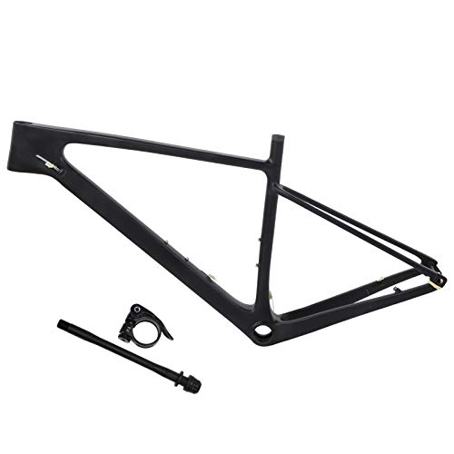 Mountain Bike Frames : Alomejor Bike Frame, Carbon Fiber Bike Front Fork Frame Quick Release Corrosion Resistant Seatpost Clip Tube Shaft(29ER*17 inch)
