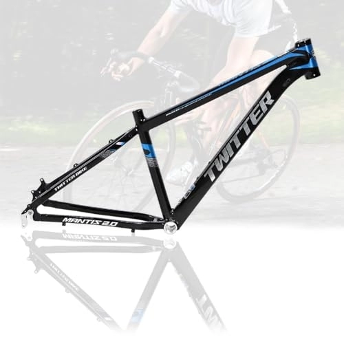 Mountain Bike Frames : Aluminum Alloy MTB Frame 15'' / 17'' / 19'' Mountain Bike Frame Disc Brake BB68 Press-in Bottom Bracket QR 135mm Bicycle Frame For 27.5 / 29Inch Wheel Routing Internal ( Color : Black blue , Size : 19x29in