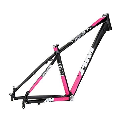 Mountain Bike Frames : AM / Venus 11th Anniversary Edition Mountain Bike Frame, 26 / 16 Inch Lightweight Aluminum Alloy Bike Frame, Suitable For DIY Assembly Of Mountain Bike Accessories(Black / Pink）
