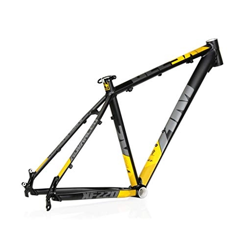 Mountain Bike Frames : AM / XF220 Mountain Bike Frame, 26 / 27.5 Inch Lightweight Aluminum Alloy Bike Frame, Suitable For DIY Assembly Of Mountain Bike Accessories(Black / yellow (Size : 27.5")