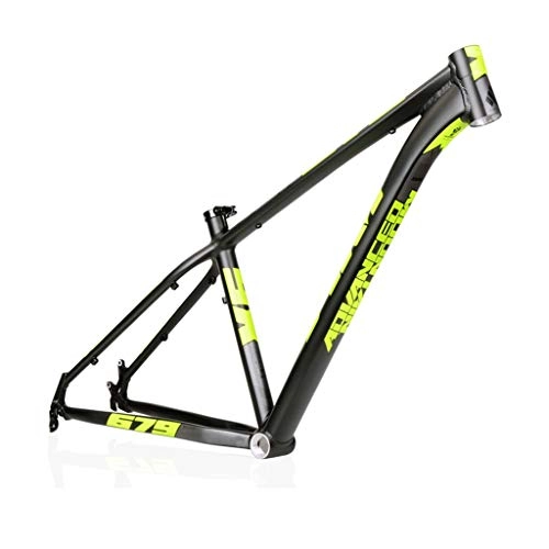 Mountain Bike Frames : AM / XM679 Mountain Bike Frame, 26 / 27.5 / 29 Inch Lightweight Aluminum Alloy Bike Frame, Suitable For DIY Assembly Of Mountain Bike Accessories(Black / green (Size : 27.5")