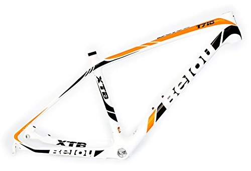 Mountain Bike Frames : BEIOU 17-Inch 3k Carbon Fiber Mountain Bike Frame T800 Ultralight 26-Inch Wheels MTB Glossy Unibody Internal Cable Routing B018 (Orange, 17-Inch)