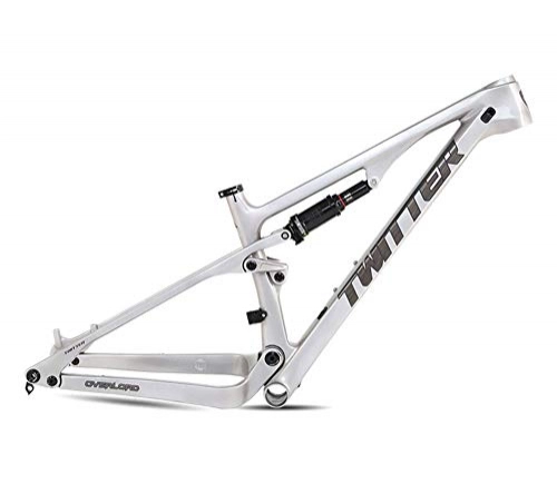 Mountain Bike Frames : BIKERISK Bicycle frame carbon fiber Mountain Bike Frame Full Lightweight Bicycle Frame 27.5 29er Bicycle Frame Internal Cable Routing AM XC MTB Bicycle Soft tail, silver, 17 ″