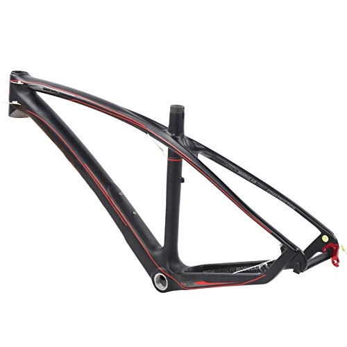 Mountain Bike Frames : Carbon Bike Frame, Sturdy and Durable and Has a Good Sense of Use, Include Headset + Seatpost Clip + Tail Hook Bike Front Fork Frame