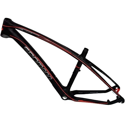 Mountain Bike Frames : Carbon Fiber Frame 27.5" / 29" Hard Tail MTB Bicycle Frame Disc Brake 15.5"17."19.5" With BB68 Routing Internal Quick Release 135mm (Color : Red, Size : E)