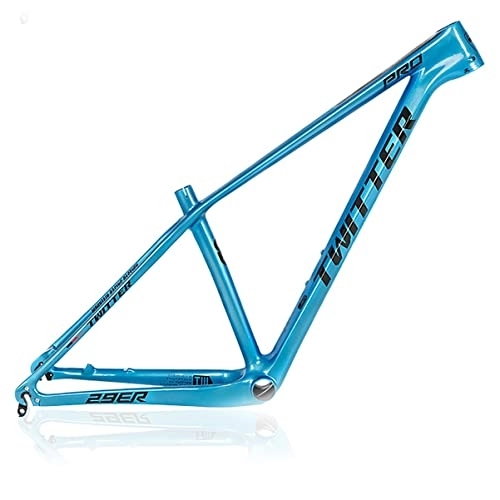 Mountain Bike Frames : Carbon Fiber Mountain Bike Frame 15 / 17 / 19in Disc Brake Quick Release 135mm MTB Frame BB92mm Routing Internal Bicycle Frame For 27.5 / 29" Wheel (Color : Blue, Size : 19x29in)