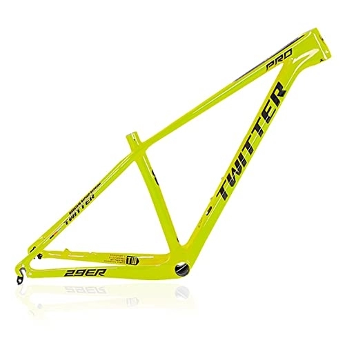 Mountain Bike Frames : Carbon Fiber Mountain Bike Frame 15 / 17 / 19in Disc Brake Quick Release 135mm MTB Frame BB92mm Routing Internal Bicycle Frame For 27.5 / 29" Wheel (Color : Blue, Size : 19x29in) (Yellow 17x27.5in)