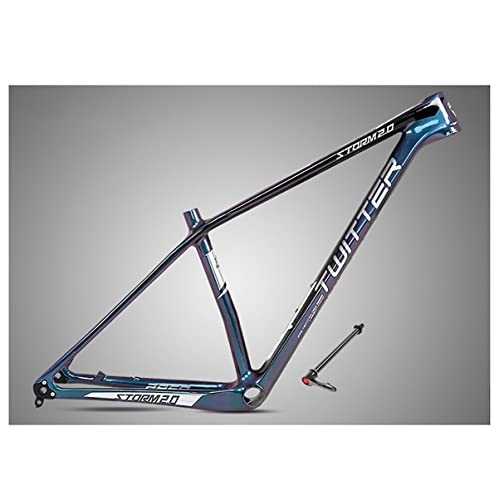 Mountain Bike Frames : Carbon Fiber Mountain Bike Frame 27.5 / 29" Thru Axle 142mm Disc Brake XC / MTB Frame 15'' / 17'' / 19'' Bicycle Frame BB92 Bottom Bracket (Color : Svart, Size : 15 * 27.5'')