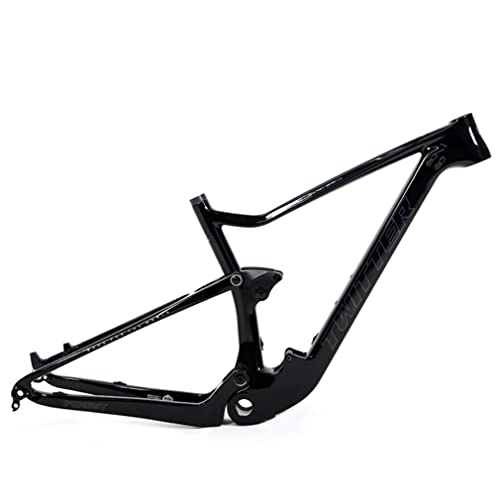Mountain Bike Frames : Carbon Full Suspension Frame 27.5 / 29 Inch Soft Tail Trail Mountain Bike Frame Disc Brake Travel 120mm XC / AM MTB Frame Thru Axle 12x148mm Boost Bicycle Frame BSA73 ( Color : Black , Size : 27.5x15'' )