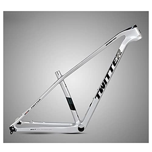 Mountain Bike Frames : Carbon MTB Frame 27.5er 29 Inch Mountain Bike Frame Disc Brake Bicycle Frame 15'' / 17'' / 19'' Tapered Headset BB92 Frame Thru Axle 12x148mm Boost , for XC Cyclocross ( Color : Silver , Size : 27.5x17'' )