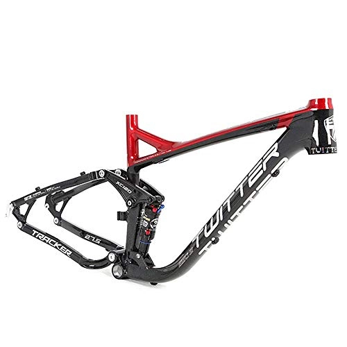 Mountain Bike Frames : Cotangle-SPORT Road Bike Bicycle Racing Frame Aluminum Alloy Soft Tail Frame Full Suspension Mountain Bike Frame Off-road (Color : Black, Size : 19Inch)