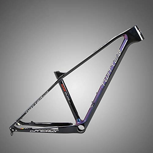 Mountain Bike Frames : Cotangle-SPORT Road Bike Bicycle Racing Frame Carbon Fiber Mountain Frame Mountain Cross-country Carbon Frame Bicycle Frame Accessories (Color : Black, Size : One size)