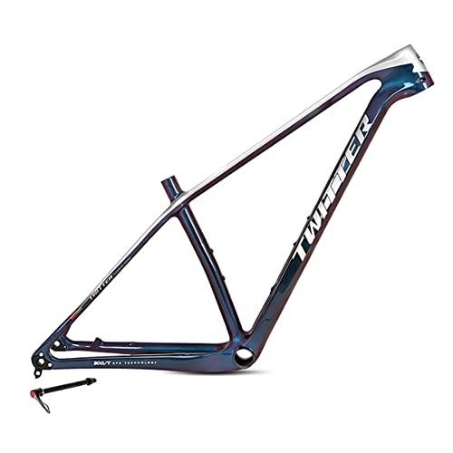 Mountain Bike Frames : DFNBVDRR 29in Carbon MTB Bike Frame 15'' / 17'' / 19'' XC Trail Mountain Bike Frame BB92 Bottom Bracket Carbon MTB Boost Frame (Color : Sliver, Size : 17x29in)
