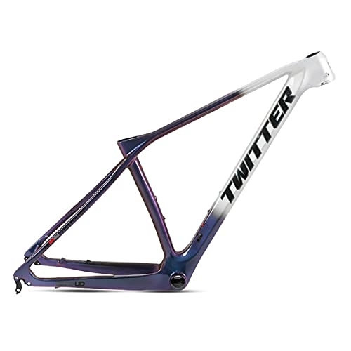 Mountain Bike Frames : DFNBVDRR MTB Frame 15'' / 17'' / 19'' Mountain Bike Frame 29er Full Carbon Bicycle Frame Quick Release 135mm Thru Axle 12x142mm BB92mm Routing Internal (Color : Silver, Size : 15x29'')