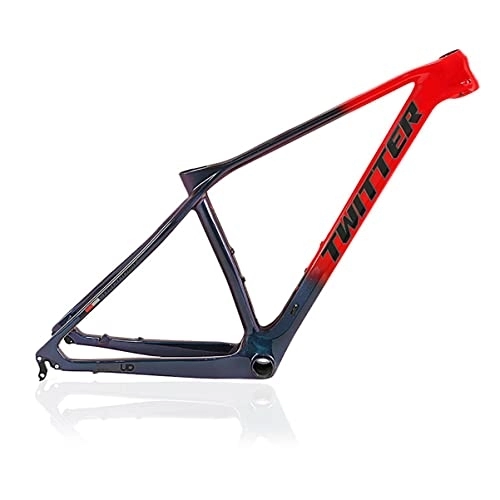 Mountain Bike Frames : DFNBVDRR MTB Frame 27.5er Mountain Bike Frame 15'' / 17'' / 19'' Carbon Bicycle Frame Quick Release 135mm BB92mm Routing Internal XC (Color : Red, Size : 17in)