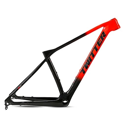Mountain Bike Frames : DFNBVDRR MTB Frame 27.5er Mountain Bike Frame 15‘’ / 17'' / 19'' Full Carbon Bicycle Frame Thru Axle 142mm / 148mm BB92mm Routing Internal (Color : Red, Size : 17x27.5'')