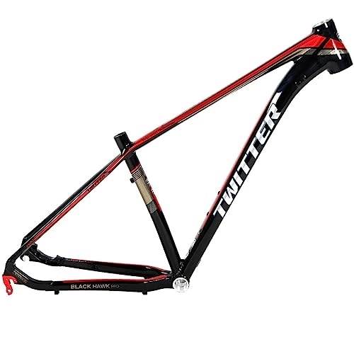 Mountain Bike Frames : DHNCBGFZ Aluminum Alloy MTB Frame 27er 29er Hardtail Mountain Bike Frame 17'' Quick Release 135mm BB68 Bicycle Frame Straight Headset Routing Internal (Color : Black red, Size : 27.5x17'')
