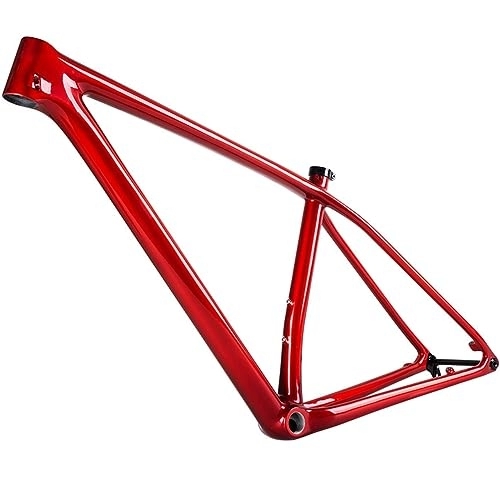 Mountain Bike Frames : DHNCBGFZ Carbon Fiber Mountain Bike Frame 29er Bicycle Frame MTB Hardtail Mountain Bike Frame 15''17''19'' 148 * 12MM Thru Axle Tire Support 2.4 Max Width (Color : Red, Size : 29x19'')
