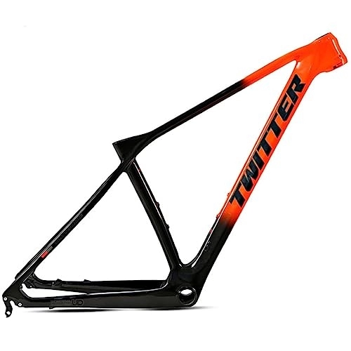 Mountain Bike Frames : DHNCBGFZ Carbon Fiber MTB Frame 27.5er 29er Hardtail Mountain Bike Frame 15'' 17'' 19'' Quick Release 135mm BB92 Routing Internal (Color : Black orange, Size : 27.5x19'')