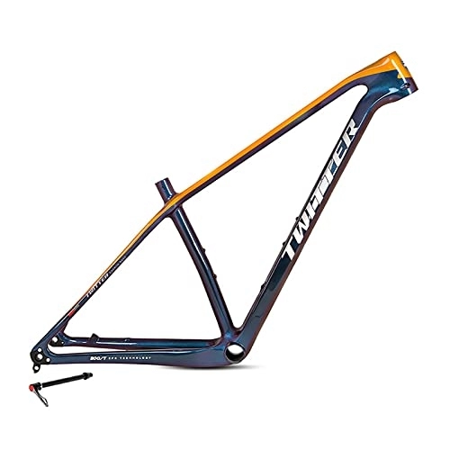 Mountain Bike Frames : Dushiabu For Mountain Bike Carbon Fiber Frame, Thru-Axle 148 Color Bicycle Frame, Orange
