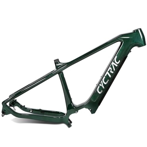 Mountain Bike Frames : E-Bike Mountain Bike Frame 27.5er 29er Carbon Fiber MTB Frame XC 17'' / 19'' Disc Brake Thru Axle 12 * 148mm Disc Brake Routing Internal (Color : Green, Size : 19X27.5'')