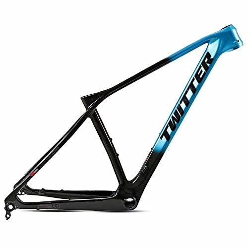 Mountain Bike Frames : FAXIOAWA Bike Front Suspension Bike Frames Carbon fiber mountain bike frame 27.5 / 29ER Barrel version With lock and rubber sleeve XC level enhancement for Outdoor sports, cycling (Color : Blue, Size :