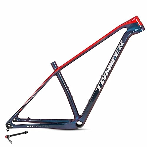 Mountain Bike Frames : FAXIOAWA Bike Front Suspension Bike Frames Color change version Carbon fiber mountain bike frame Barrel shaft 148mm Boost 31.6mm seat tube+34.9 tube clamp Can install tire 29 * 2.35" (Size : 29x15)