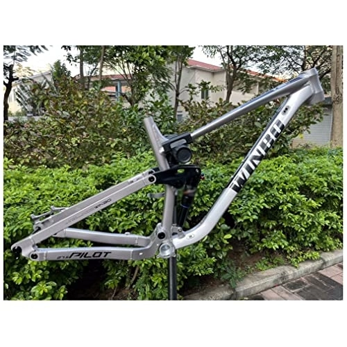 Mountain Bike Frames : FAXIOAWA Full Suspension MTB Frame 26er 27.5er 29er Mountain Bike Frame 17'' / 18'' Travel 147mm XC / AM / DH Enduro Downhill Frame 12x148mm Thru Axle Boost (Color : Silver, Size : 27.5 * 18'')