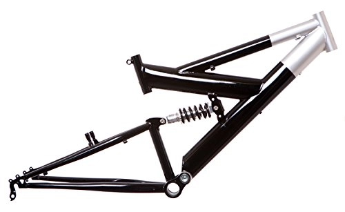 Mountain Bike Frames : FireCloud Cycles 15" MTB Mountain Bike SUSPENSION BIKE FRAME for 24" WHEELS BLACK / SILVER suitable for 1" forks