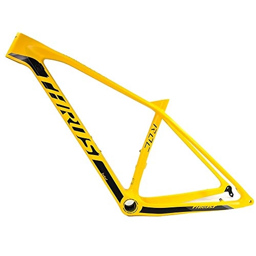 Mountain Bike Frames : fly away Carbon Mtb Framet1000 New 29Er Yellow Bicycle Carbon Fiber Frame Bottom Bb30 29 * 17.5 Inches Mtb Frame Bicycle Accessories 29Er 17 Inch Bb30 Yellow