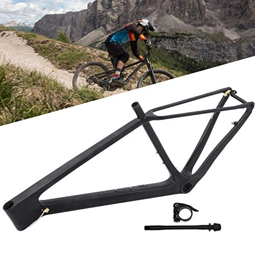 Mountain Bike Frames : FOLOSAFENAR Bike Frame, Easy To Install Replacement Mountain Bicycle Front Fork Frame Carbon Fiber with Seatpost Clip Tube Shaft Tail Hook for Road Bike for Mountain Bike(29ER*19 inch)