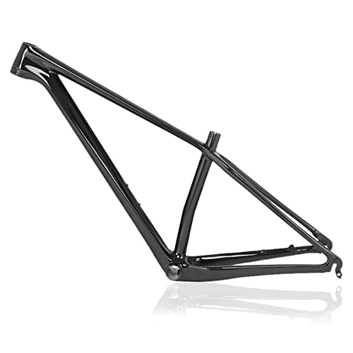 Mountain Bike Frames : Full Carbon Fiber Mountain Bike Frame 15 / 17 Inch MTB Bicycle Disc Brake Quick Release 135mm Bicycle Frame BB92 For 27.5'' Wheel (Color : Glossy black, Size : 17'')