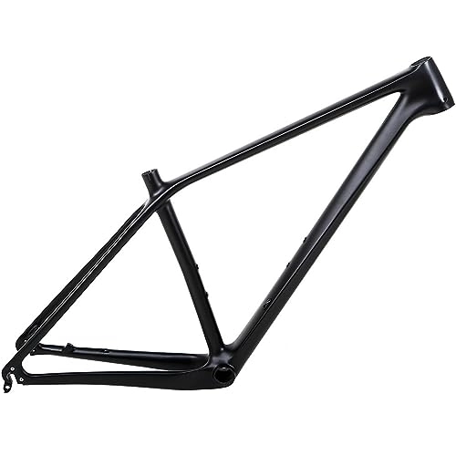 Mountain Bike Frames : Full Carbon Fiber MTB Frame 27.5er 29er 15.5'' / 17'' / 19''Mountain Bike Frame Disc Brake Quick Release Rear Spacing 135X9mm (Color : Matte black, Size : 27.5x19'')