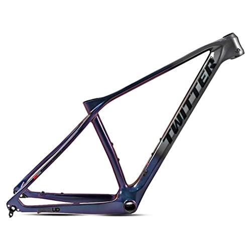 Mountain Bike Frames : Full Carbon MTB Frame 27.5er 29er XC Hardtail Mountain Bike Frame 15'' 17'' 19'' Internal Routing Discoloration Disc Brake Bicycle Frame, for Thru Axle 12x142 / 148mm ( Color : Black , Size : 27.5x15'' )