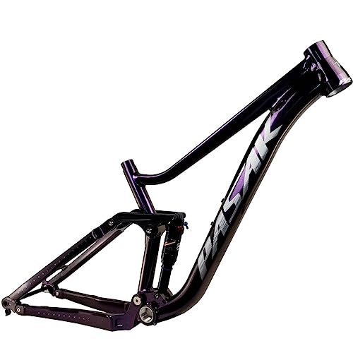 Mountain Bike Frames : Full Suspension Mountain Bike Frame 27.5er / 29er Aluminum Alloy MTB Frame 16'' / 18'' Thru Axle Frame 148mm DH / XC / AM Bike Accessories (Color : Purple, Size : 29x16'')