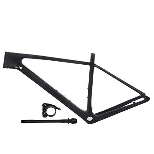 Mountain Bike Frames : Gaeirt Carbon Fiber Front Fork Frame, Ultra-light Bike Frame No Deformation Carbon Fiber with Seatpost Clip Tube Shaft Tail Hook for Mountain Bike for Road Bike(29ER*17 inch)