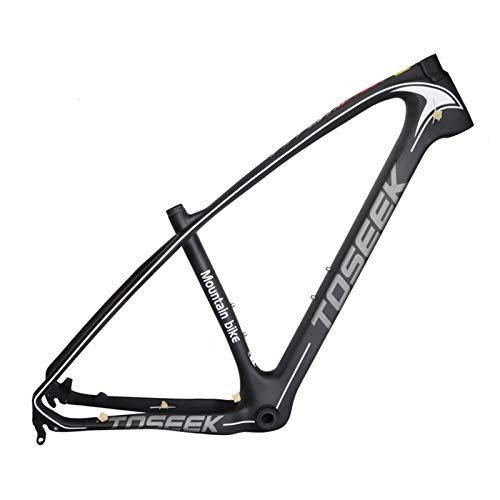 Mountain Bike Frames : Grey LOGO MTB Mountain Bike Frame Full Suspension T800 Carbon Fiber Bicycle Frame, MonsterAmy
